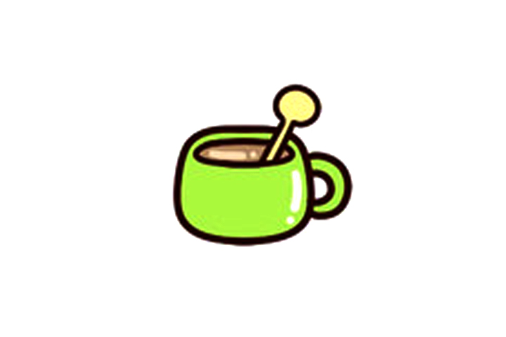 简单可爱的咖啡杯简笔画画法步骤