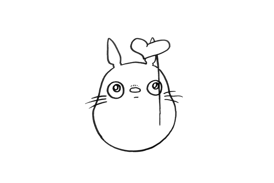 可爱龙猫简笔画画法教程-图3