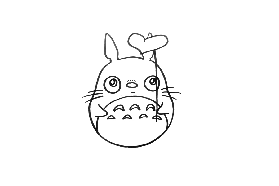 可爱龙猫简笔画画法教程-图4