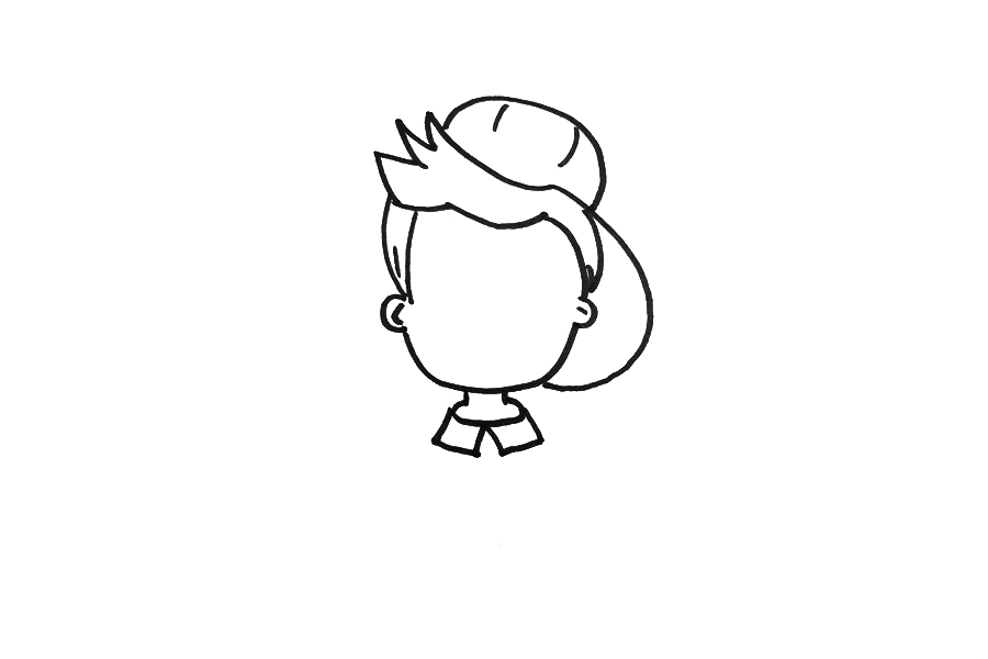 帅气小男孩简笔画画法步骤-图1