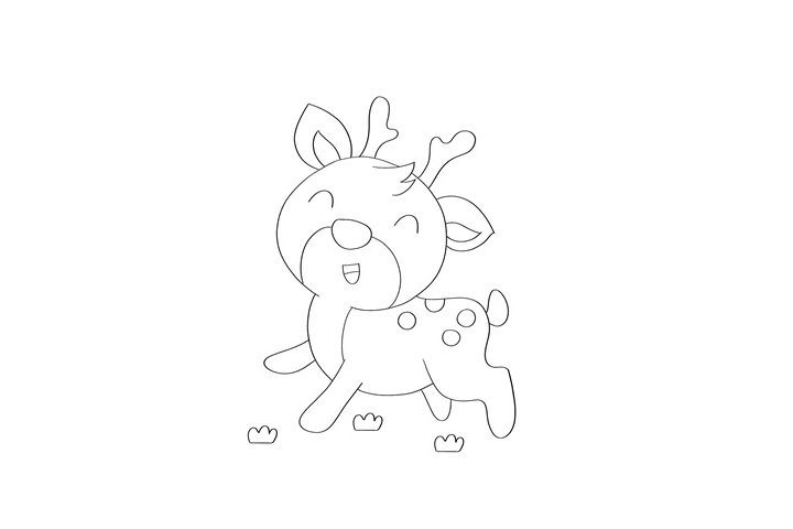 可爱小鹿简笔画画法步骤-图2