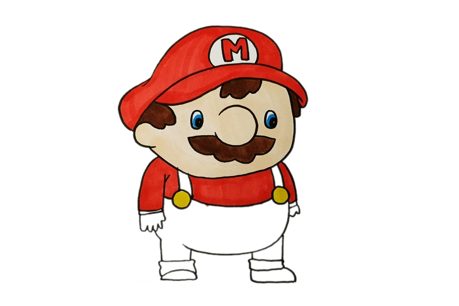 马里奥简笔画画法步骤-图4
