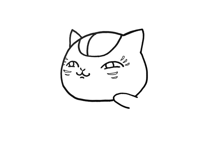 Q版猫咪老师简笔画画法-图2