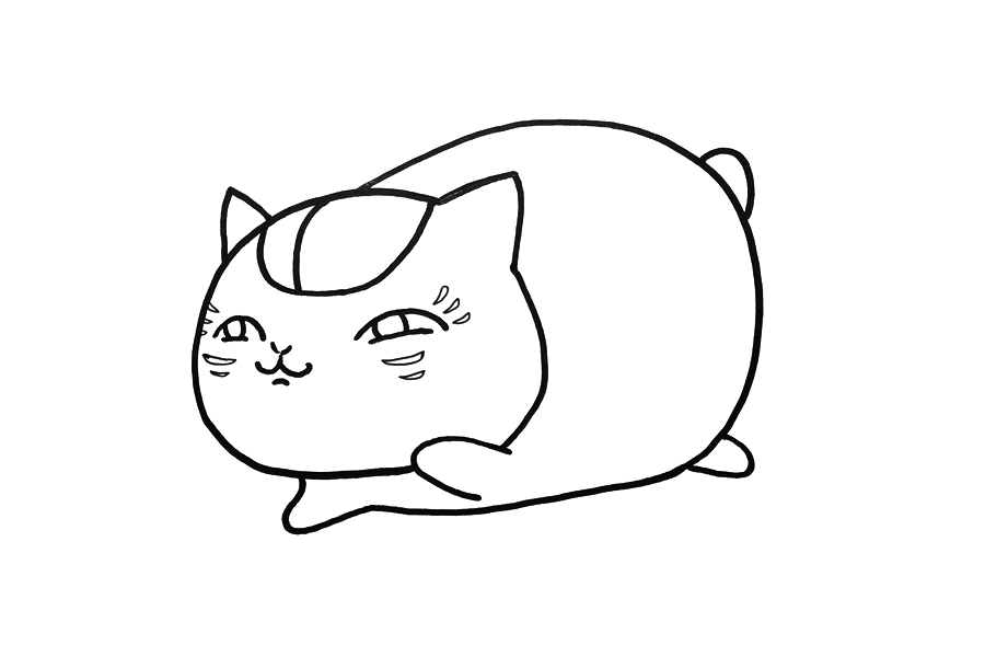 Q版猫咪老师简笔画画法-图3