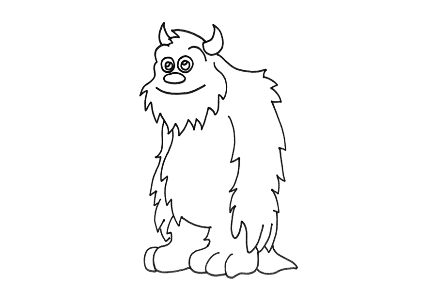 毛怪简笔画教程-图3