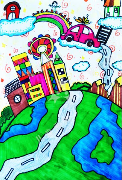 梦绘地球创意画