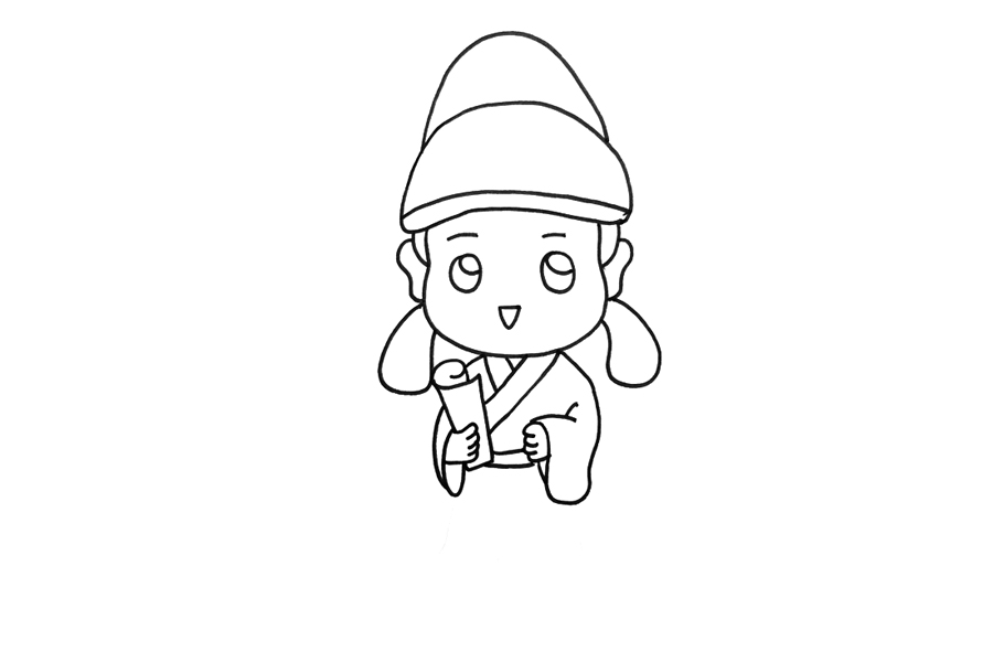 一步一步学画可爱李白简笔画-图4