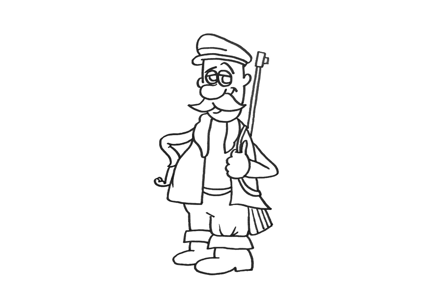 猎人简笔画画法步骤-图4