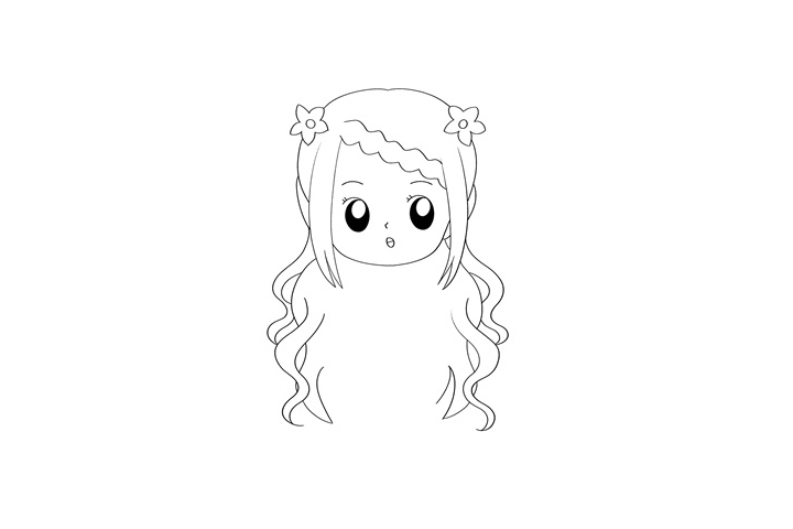 可爱灵公主简笔画教程-图2