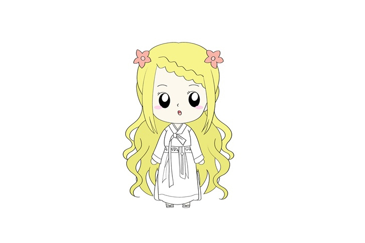 可爱灵公主简笔画教程-图4