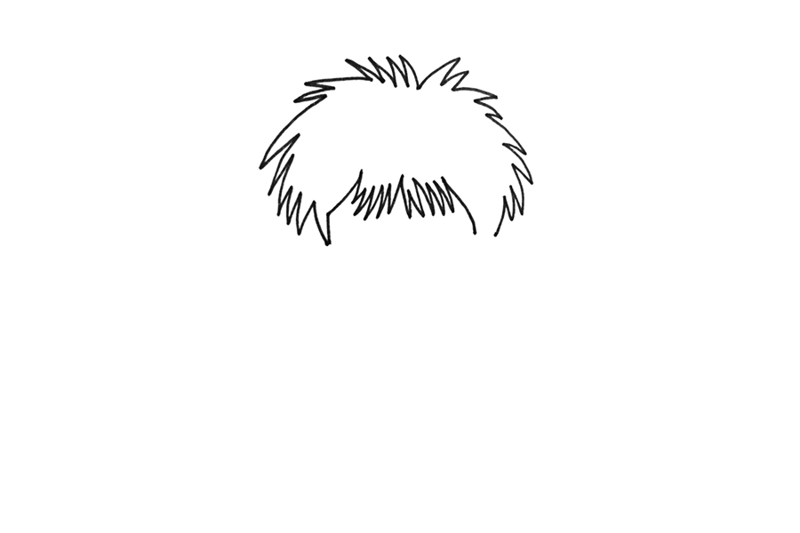 流川枫简笔画画法步骤-图1