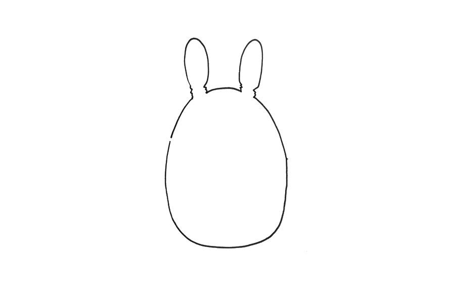 龙猫简笔画画法教程-图1