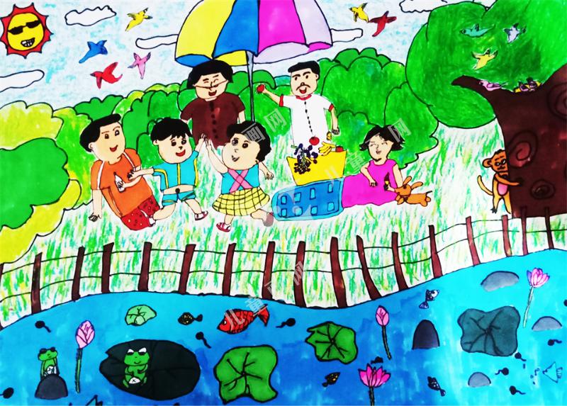 创意儿童画幸福的家