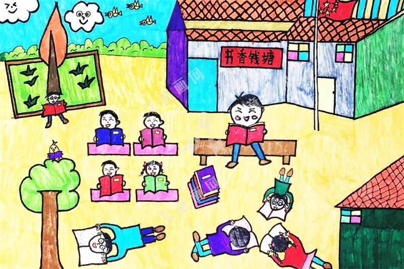 书香钱塘儿童手绘