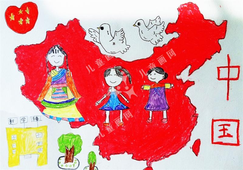 儿童画创意作品-中国