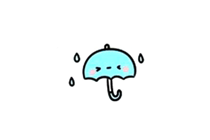 可爱雨伞简笔画画法步骤