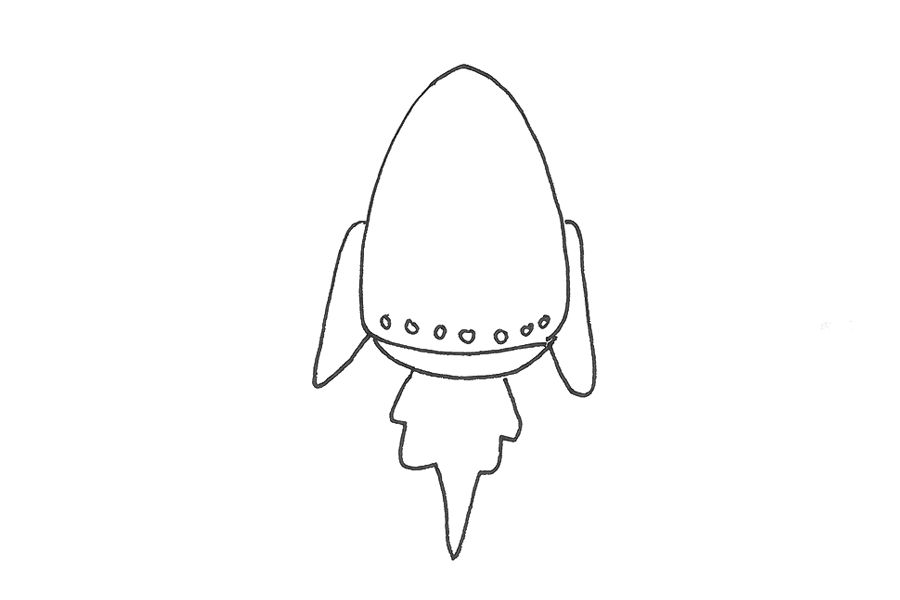 简单的火箭简笔画画法步骤-图2