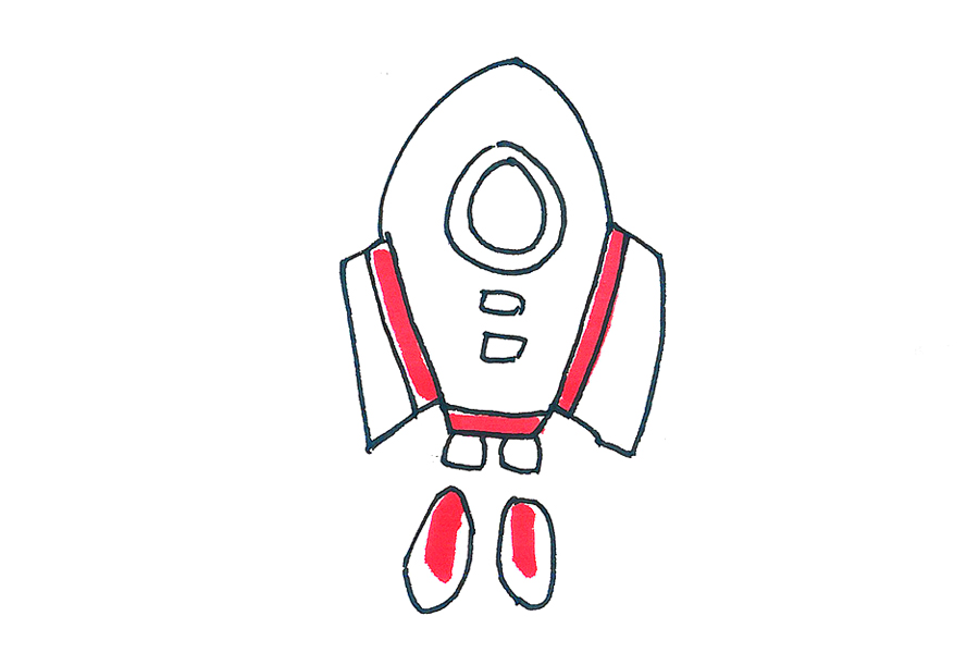 简单漂亮的火箭怎么画-图3