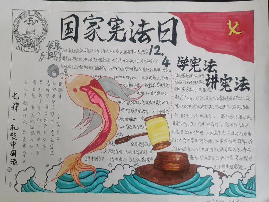 宪法伴我行的手抄报怎么画-图2