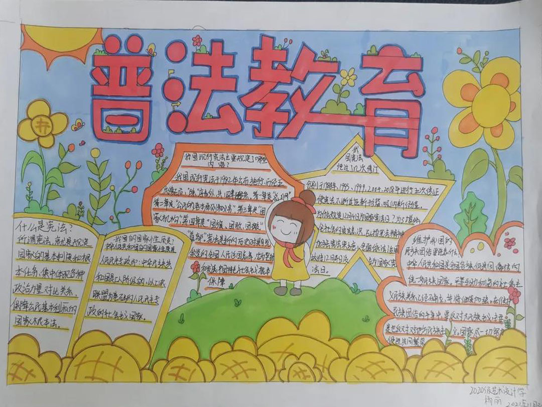 如何画小学普法宣传手抄报-图4