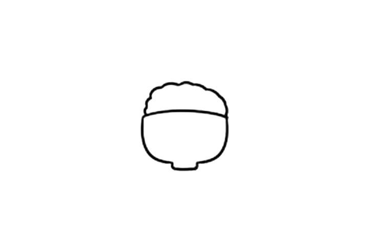 简单可爱的一碗米饭简笔画画法步骤-图2