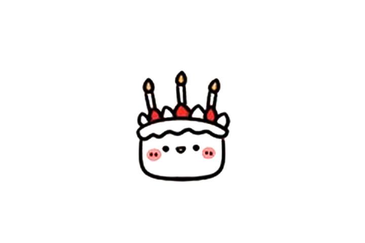 可爱蛋糕简笔画画法步骤