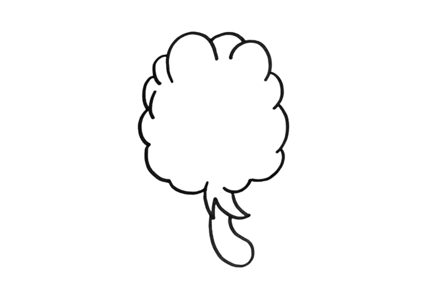 绵绵泡芙简笔画画法步骤-图1