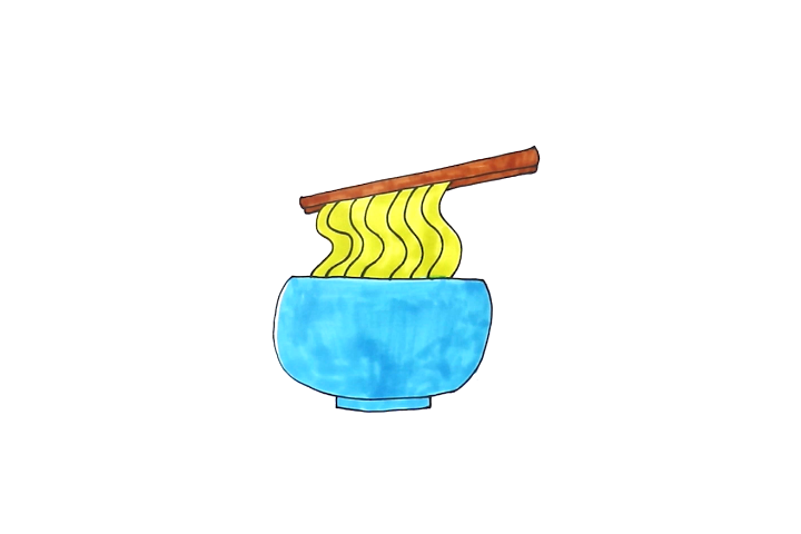 一碗面条怎么画