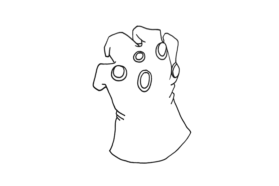 灭霸手套简笔画画法步骤-图2