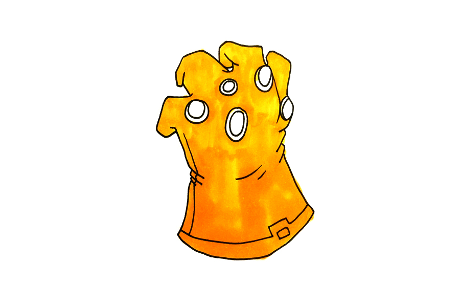 灭霸手套简笔画画法步骤-图4