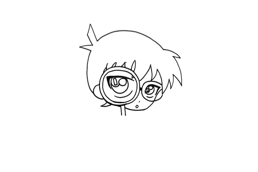 名侦探柯南简笔画教程-图2