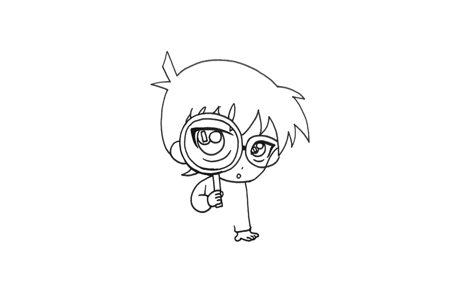 名侦探柯南简笔画教程-图3