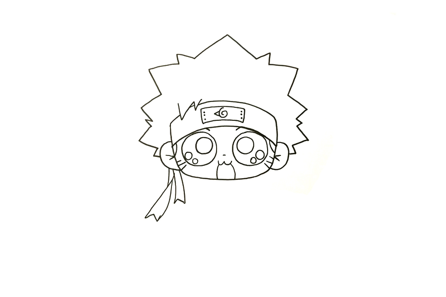 鸣人简笔画画法步骤-图2