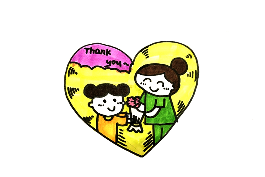 谢谢妈妈 母亲节快乐简笔画画法步骤