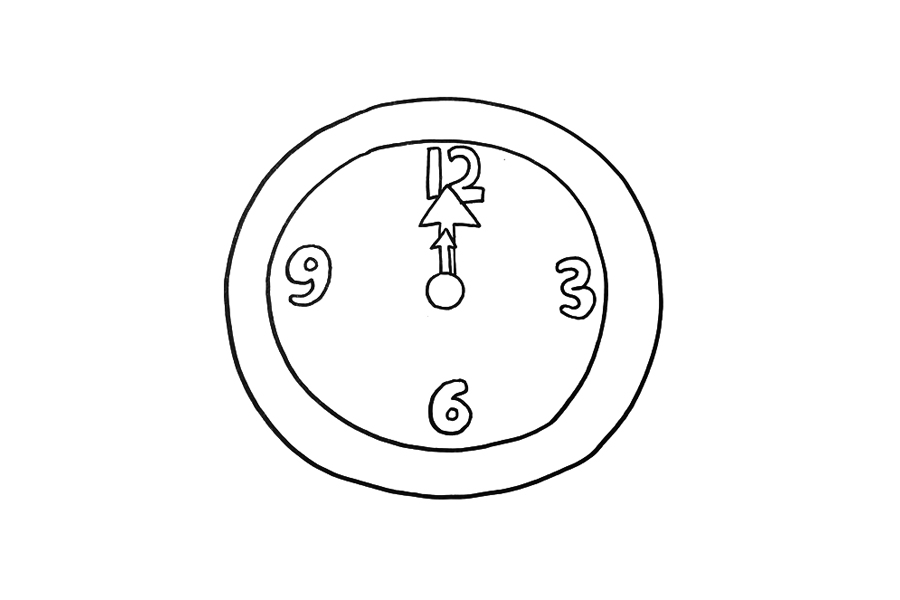 可爱闹钟简笔画画法步骤-图2