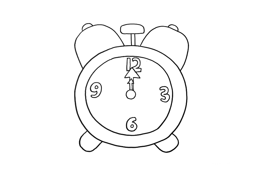 可爱闹钟简笔画画法步骤-图3