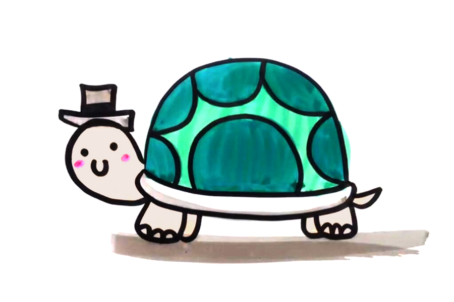 可爱小乌龟简笔画画法步骤