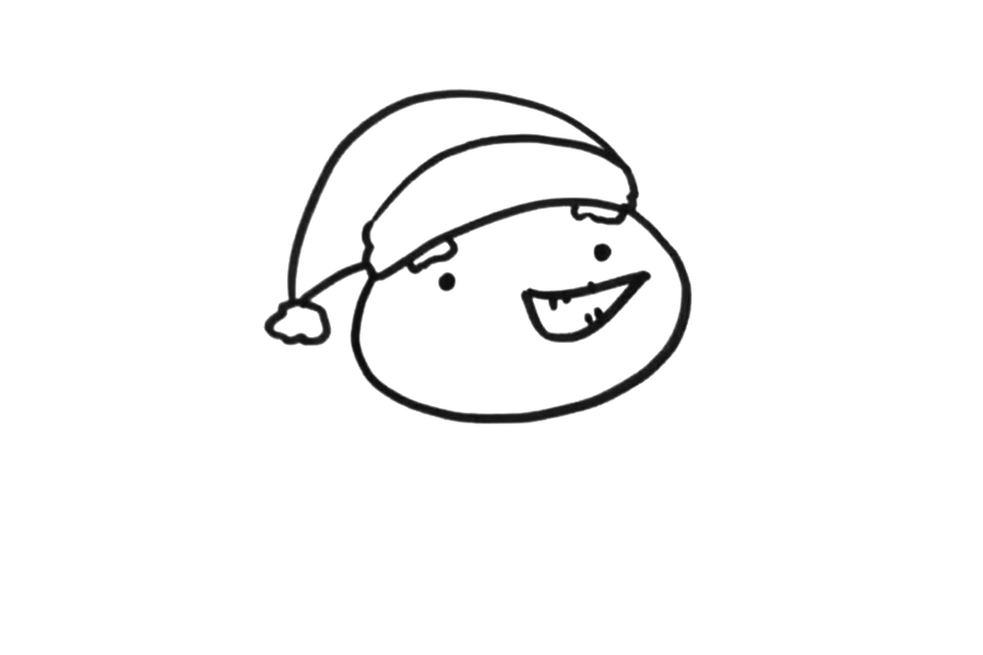 圣诞节雪人爷爷简笔画画法步骤-图2