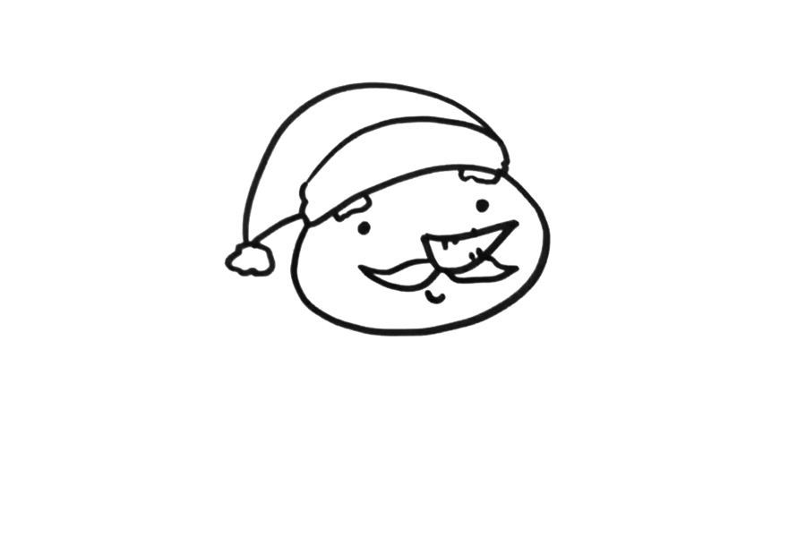 圣诞节雪人爷爷简笔画画法步骤-图3