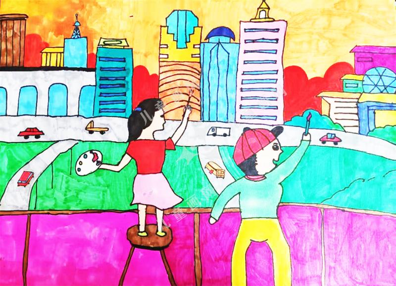 画出家乡美手绘欣赏