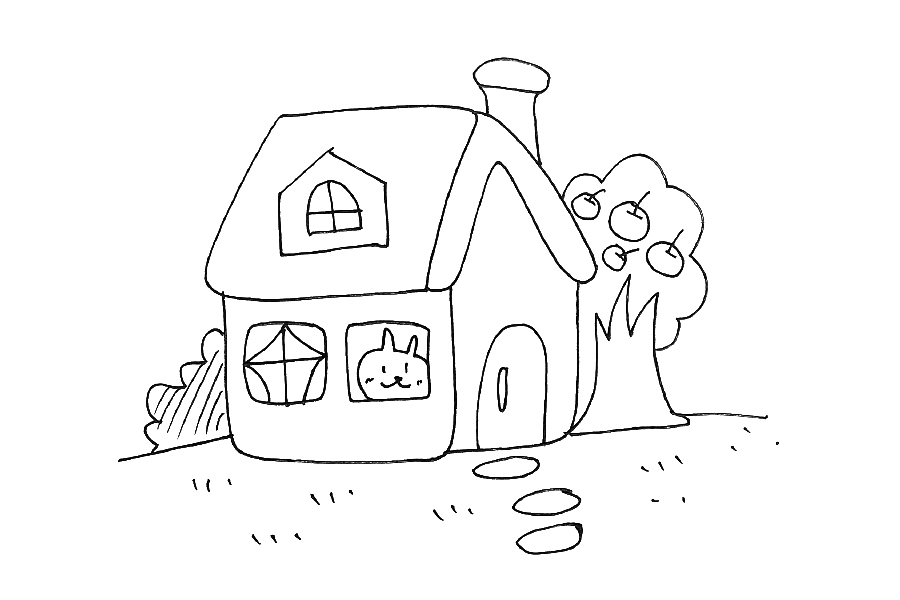 一组卡通建筑漂亮房子的简笔画-图3