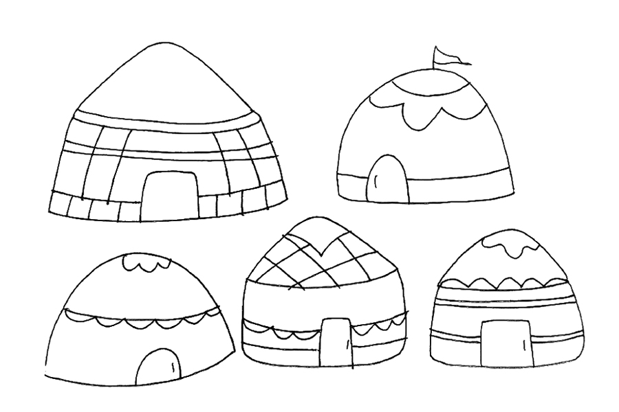 一组卡通建筑漂亮房子的简笔画-图8
