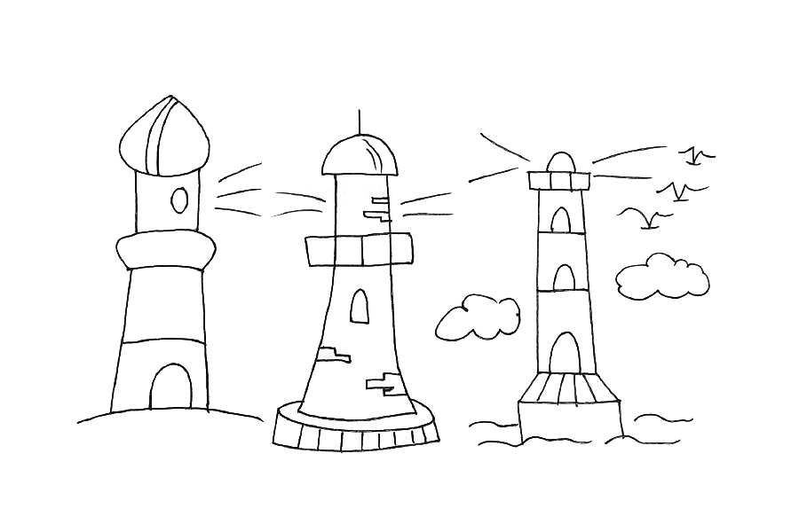 一组卡通建筑漂亮房子的简笔画-图9