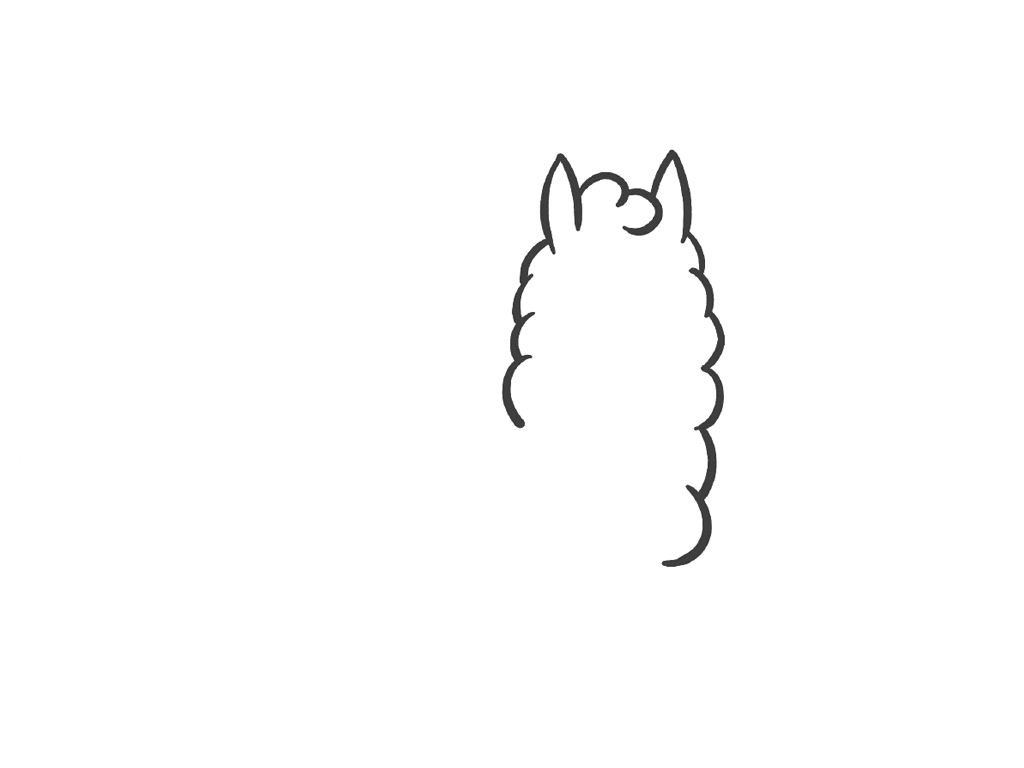 可爱羊驼寿司简笔画画法步骤-图2