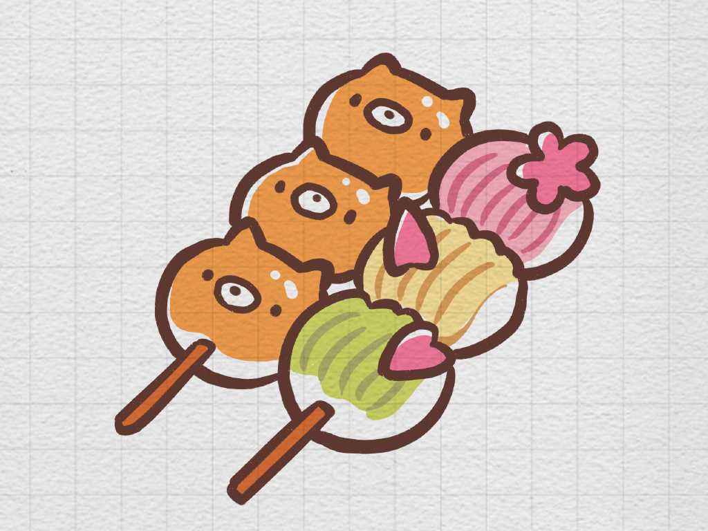 一组漂亮的甜品简笔画图片-图4