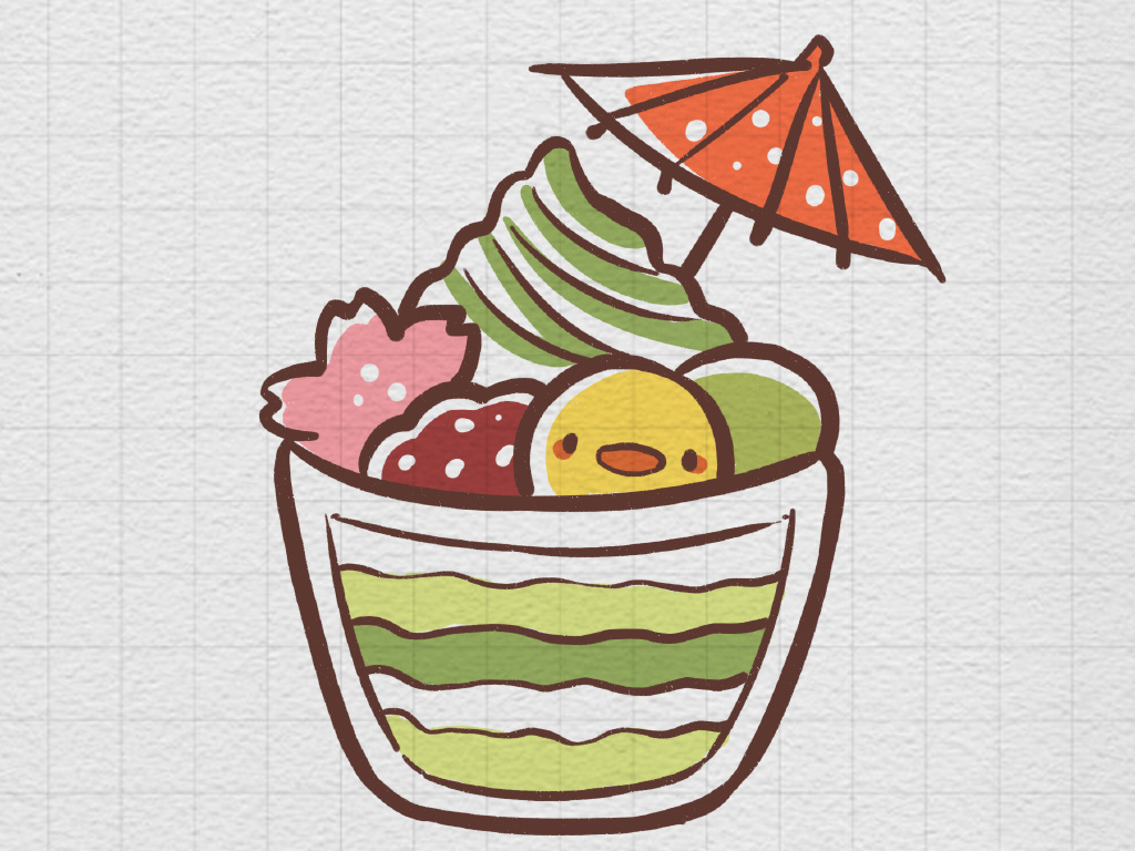 一组漂亮的甜品简笔画图片-图5