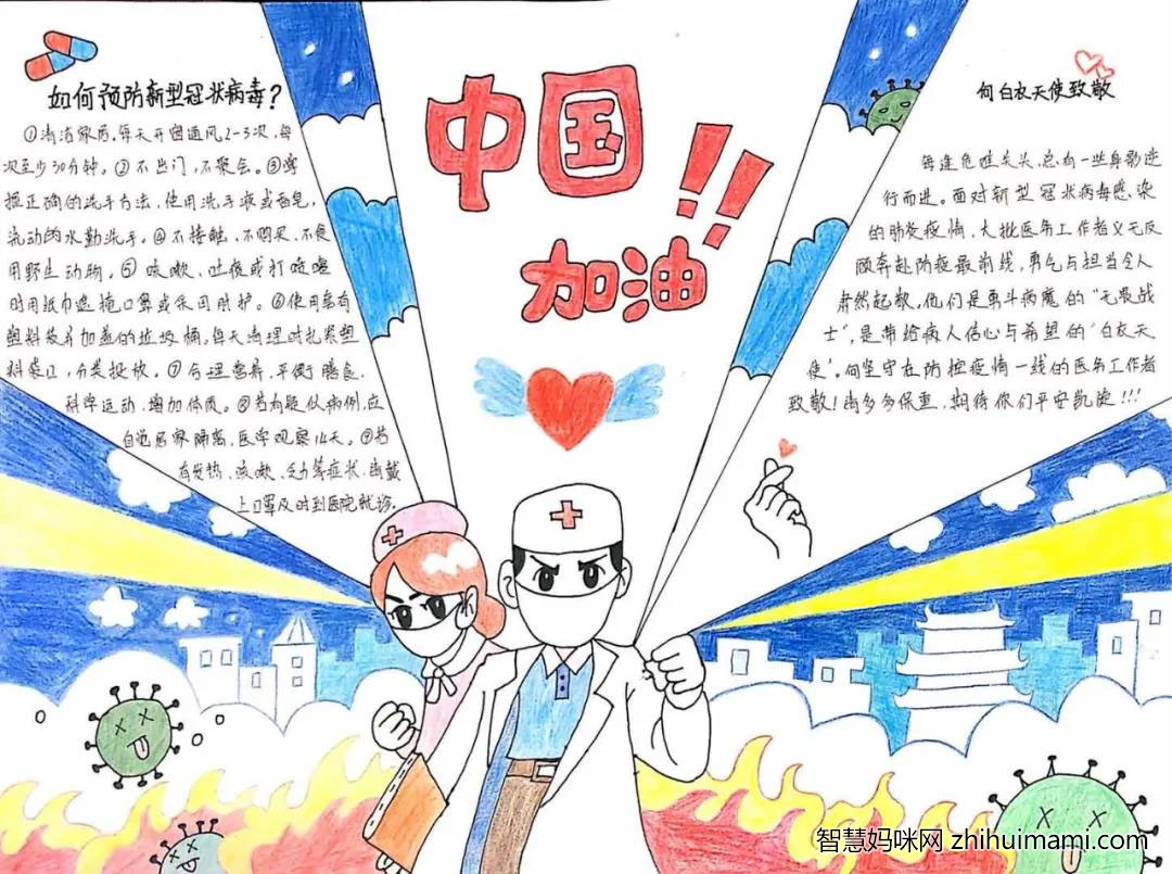 关于新型冠状病毒疫情防控的手抄报-图4