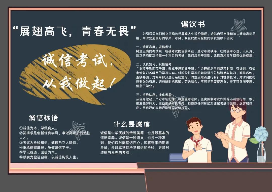 诚信教育月-诚信考试板报设计图大全-图3