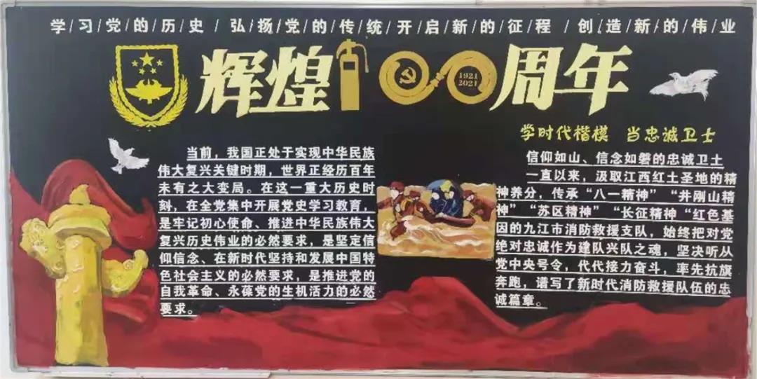 党史学习教育主题板报设计图-图4