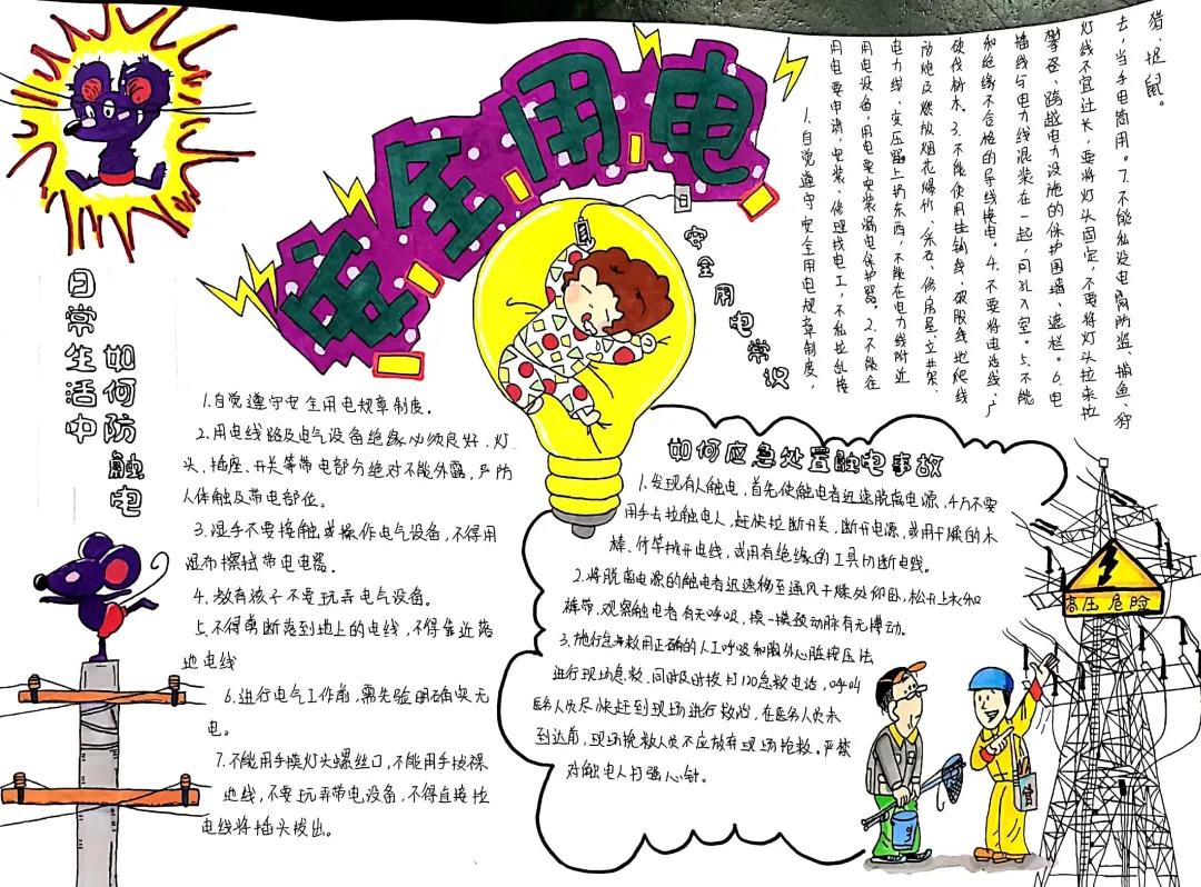 关于安全用电的手抄报怎么画-图2